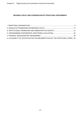 Regional Policy and Coordination of Structural Instruments