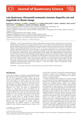 Late Quaternary Chironomid Community Structure Shaped by Rate and Magnitude of Climate Change