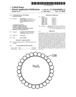 (12) Patent Application Publication (10) Pub. No.: US 2010/0283005 A1 Pickett Et Al