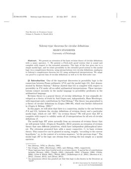 Solovay-Type Theorems for Circular Definitions 3