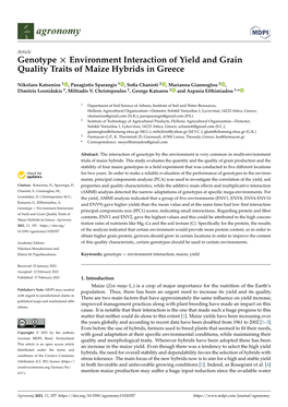 Genotype Environment Interaction of Yield and Grain Quality Traits Of