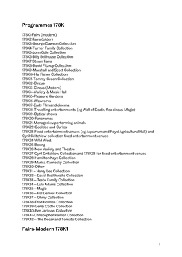 Programmes 178K Fairs-Modern 178K1
