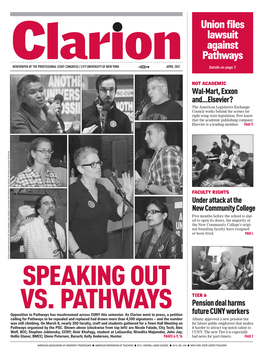 Union Files Lawsuit Against Pathways Larıon Cnewspaper of the Professional Staff Congress / City University of New York April 2012 Details on Page 7