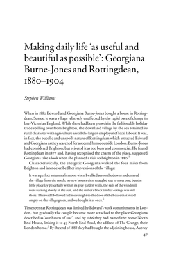 Georgiana Burne-Jones and Rottingdean, 1880–1904