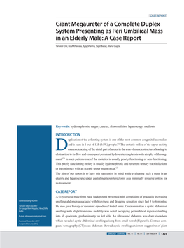 Giant Megaureter of a Complete Duplex System Presenting As Peri Umbilical Mass in an Elderly Male: a Case Report