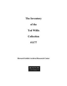 The Inventory of the Ted Willis Collection #1177