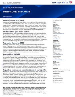Internet/E-Commerce Internet 2020 Year-Ahead