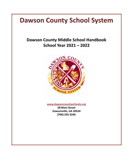 Dawson County Middle School Handbook School Year 2021 – 2022