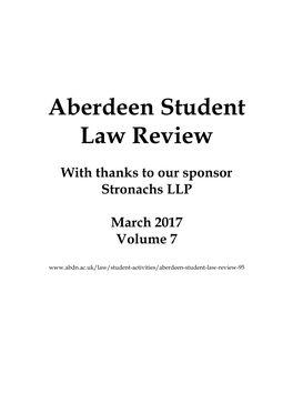 Aberdeen Student Law Review – Volume 7