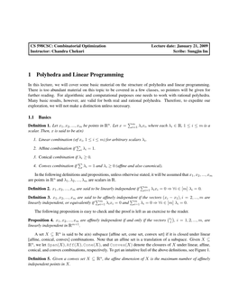 1 Polyhedra and Linear Programming