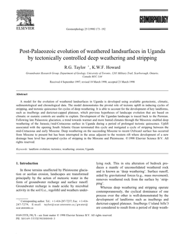 Post-Palaeozoic Evolution of Weathered Landsurfaces in Uganda by Tectonically Controlled Deep Weathering and Stripping