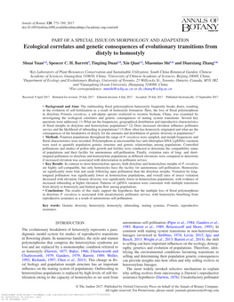 Ecological Correlates and Genetic Consequences of Evolutionary Transitions from Distyly to Homostyly