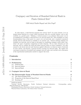 Conjugacy and Iteration of Standard Interval Rank in Finite Ordered Sets∗