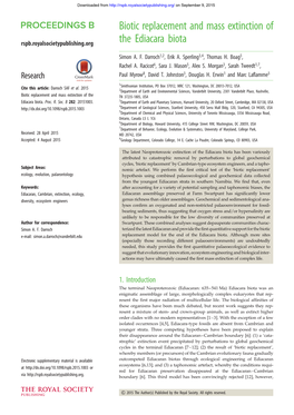 Biotic Replacement and Mass Extinction of the Ediacara Biota