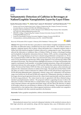 Voltammetric Detection of Caffeine in Beverages at Nafion/Graphite