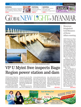 VP U Myint Swe Inspects Bago Region Power Station and Dam