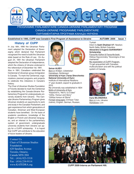 CUPP Newsletter Fall 2009