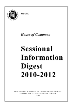 Sessional Information Digest 2010-2012