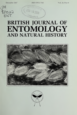 British Journal of Entomology and Natural History