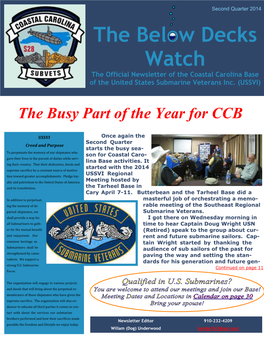 Coastal Carolina Base Newsletter Q2 2014 June 24 2014