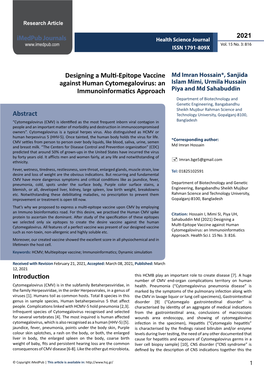 Designing a Multi-Epitope Vaccine Against