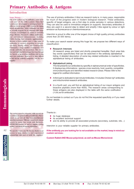 Primary Antibodies & Antigens