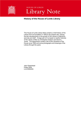 History of the House of Lords Library