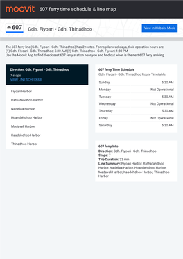 607 Ferry Time Schedule & Line Route