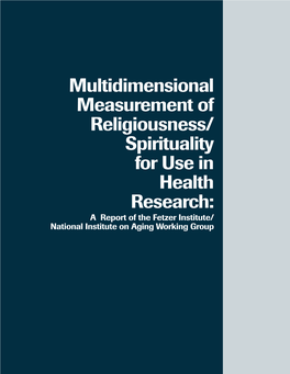 Brief Multidimensional Measure of Religiousness/Spirituality