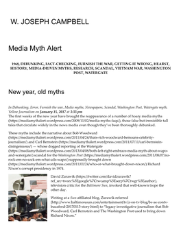 W. JOSEPH CAMPBELL Media Myth Alert