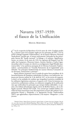 Navarra 1937-1939: El Fiasco De La Unificación