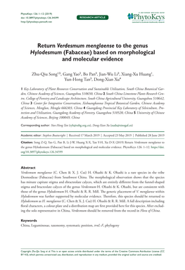 Fabaceae) Based on Morphological and Molecular Evidence