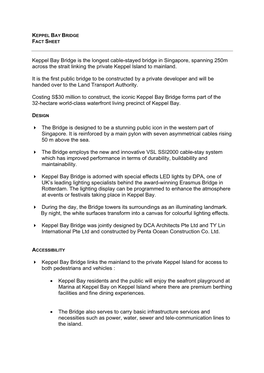 Keppel Bay Bridge Fact Sheet