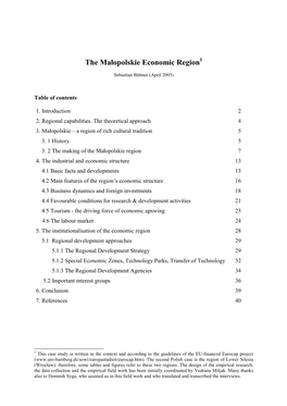 The Małopolskie Economic Region1