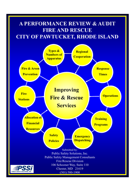 A Performance Review & Audit Fire and Rescue City of Pawtucket, Rhode Island