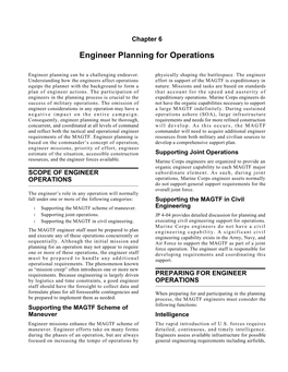 Engineer Planning for Operations