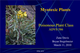 Myotoxic Plants