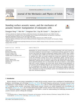 Standing Surface Acoustic Waves, and the Mechanics of Acoustic Tweezer Manipulation of Eukaryotic Cells