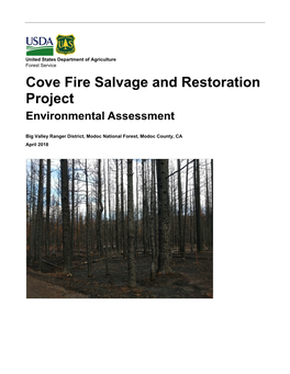 Cove Fire Salvage and Restoration Project Environmental Assessment