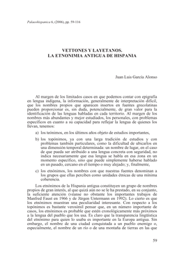 5. Vettones Y Layetanos. La Etnonimia Antigua De Hispania, Por Juan Luis