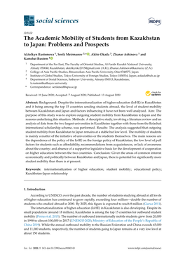 The Academic Mobility of Students from Kazakhstan to Japan: Problems and Prospects