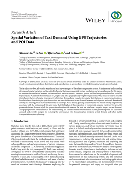 Spatial Variation of Taxi Demand Using GPS Trajectories and POI Data