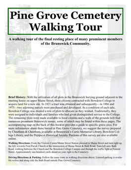 Pine Grove Cemetery Walking Tour