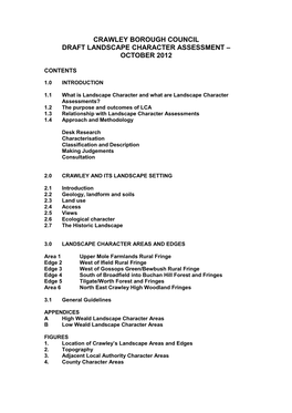 Landscape Character Assessment – October 2012