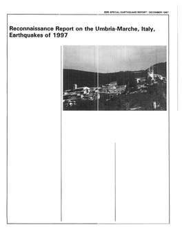 The Epicenter of the First Tions at Colfiorito for the First Earthquake Was Reportedly Near Shock Were 0.38G and O 44G the Village of Colfiorito