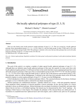 On Locally Spherical Polytopes of Type {5, 3, 5}