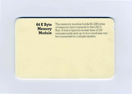 64 K Byte Memory Module