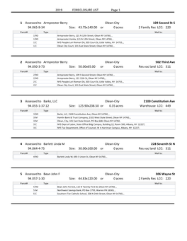 FORECLOSURE LIST Page 1