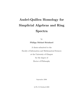 André-Quillen Homology for Simplicial Algebras