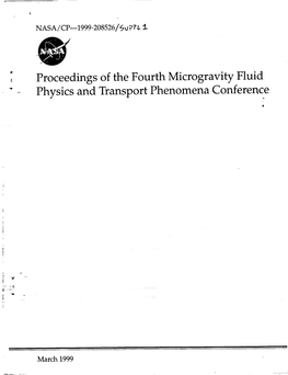 Proceedings of the Fourth Microgravity Fluid Physics and Transport Phenomena Conference